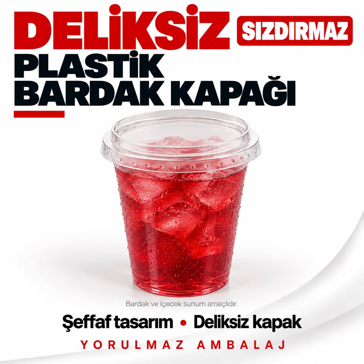 Pet bardak kapağı deliksiz 95 mm şeffaf soğuk i̇çecek kapağı Pet bardak kapağı deliksiz şeffaf soğuk içecek kapağı