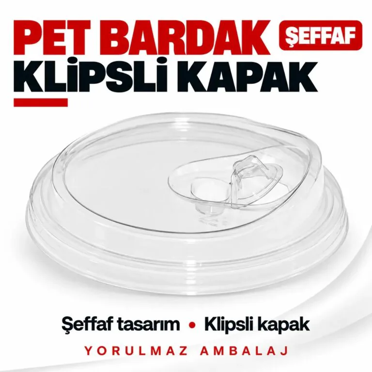 Pet bardak klipsli kapak şeffaf sızdırmaz soğuk içecek kapağı