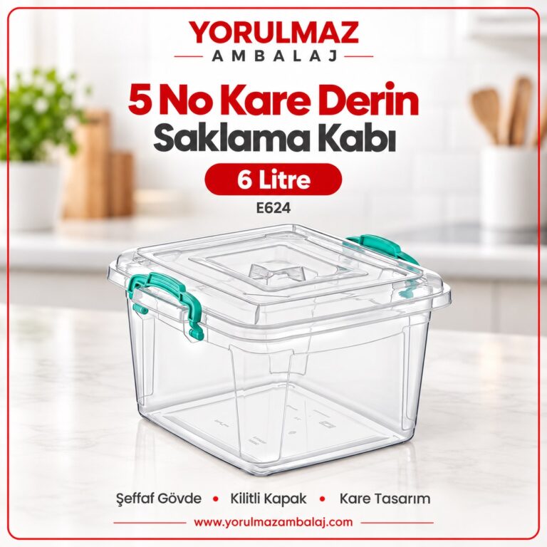 Poly time 5 no kare derin saklama kabı E624