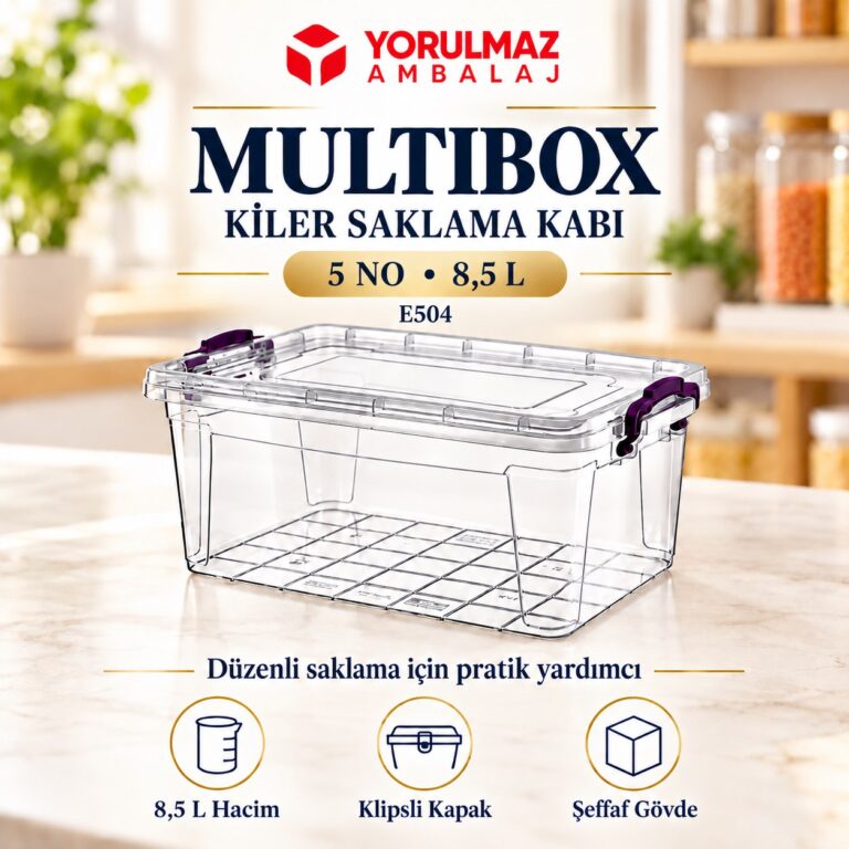 Poly time 5 no kiler saklama multibox E504 | şeffaf ve pratik gıda saklama kabı