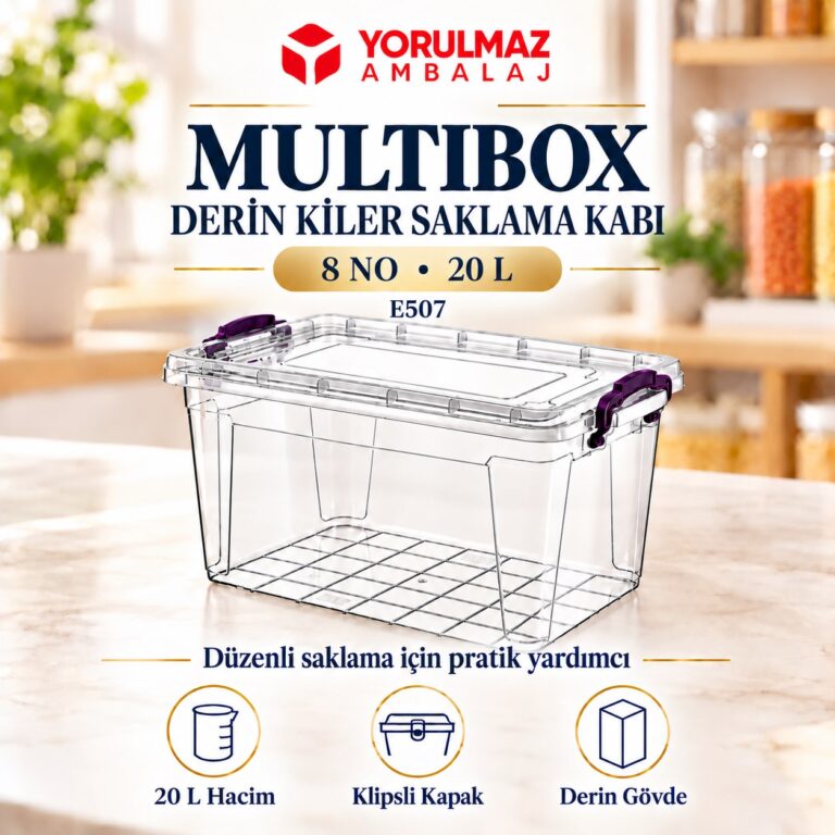 Poly time 8 no kiler saklama multibox derin E507 | şeffaf ve pratik gıda saklama kabı
