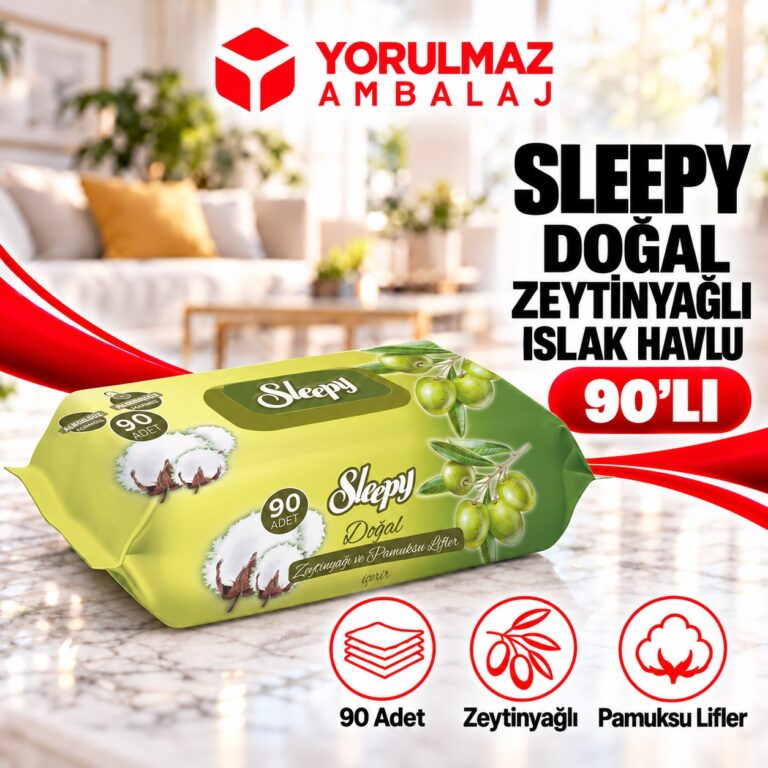 Sleepy doğal zeytinyağlı ıslak havlu | bebekler için nazik bakım