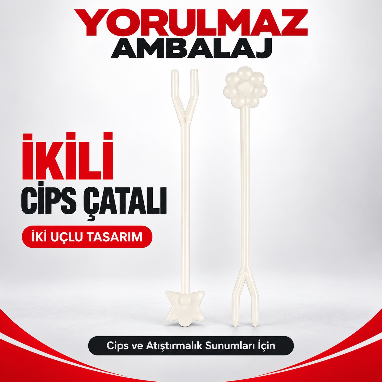 Tek kullanımlık mini patates ve cips çatalı Tek kullanımlık mini patates ve cips çatalı