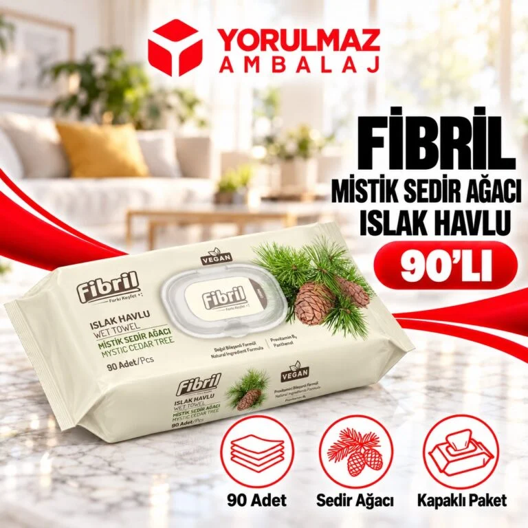 Fibril sedir ağacı kokulu ıslak mendil | doğal ve ferahlatıcı