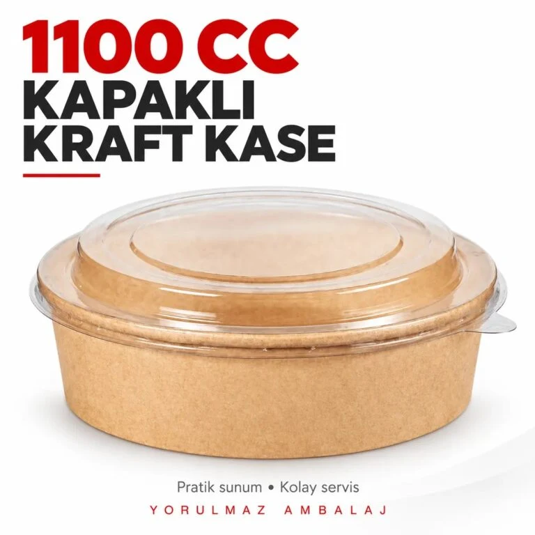 Karton ( kraft ) salata kase kapaklı