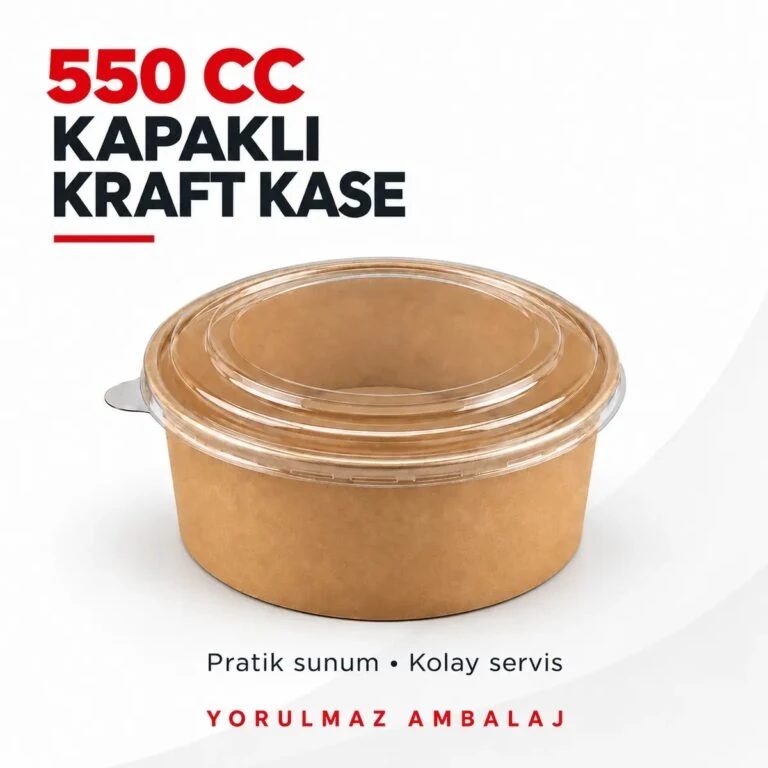 Karton ( kraft ) salata kase kapaklı
