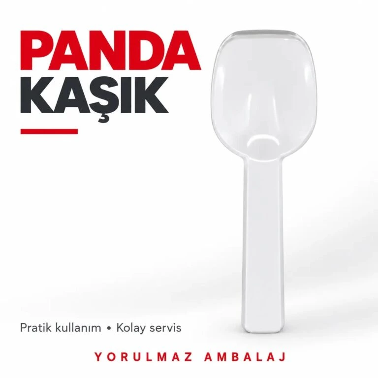 Panda dondurma kaşığı beyaz