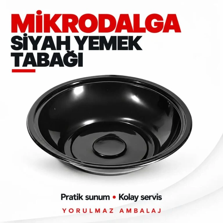 Mikrodalga siyah yemek tabağı