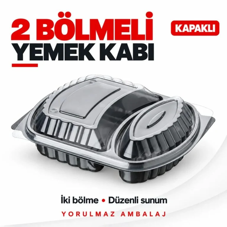 2 bölmeli kapaklı yemek kabı
