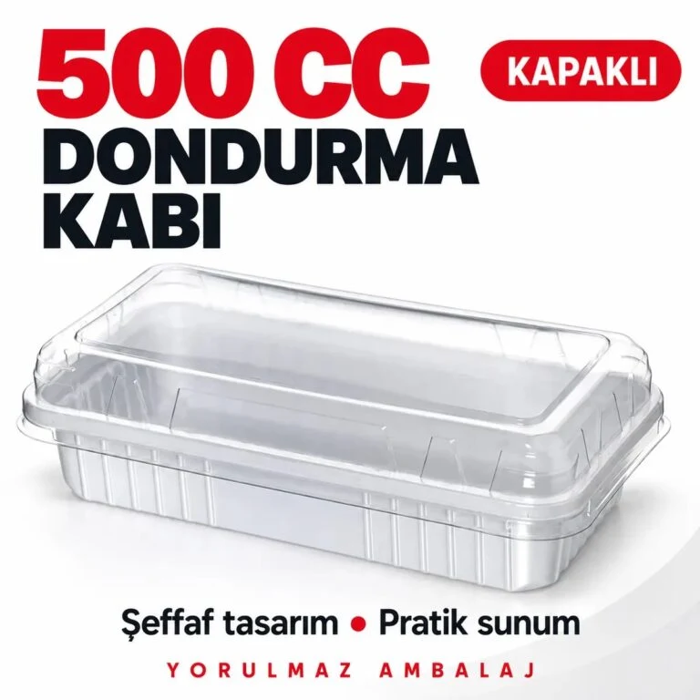 Şeffaf kapaklı beyaz dondurma kabı