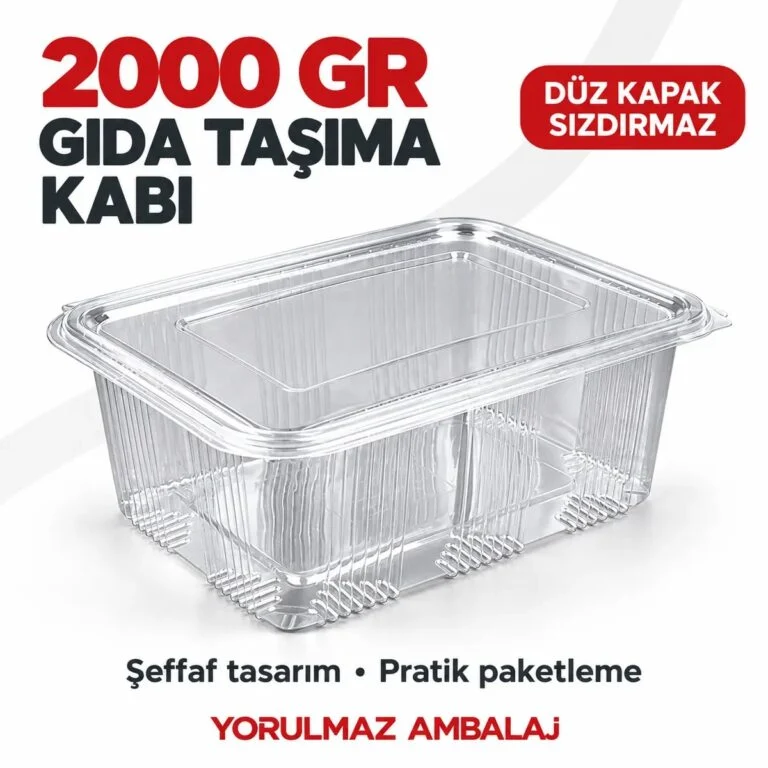 Plastik kapaklı sızdırmaz gıda taşıma kabı