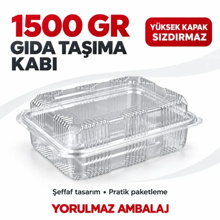 Plastik yüksek kapaklı sızdırmaz gıda taşıma kabı