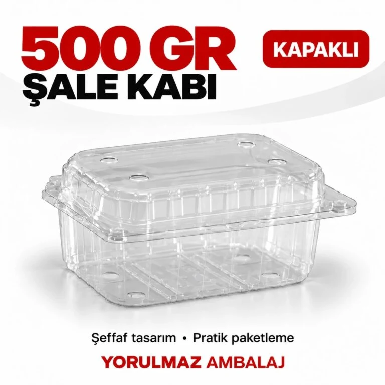 Şeffaf kapaklı şale kabı