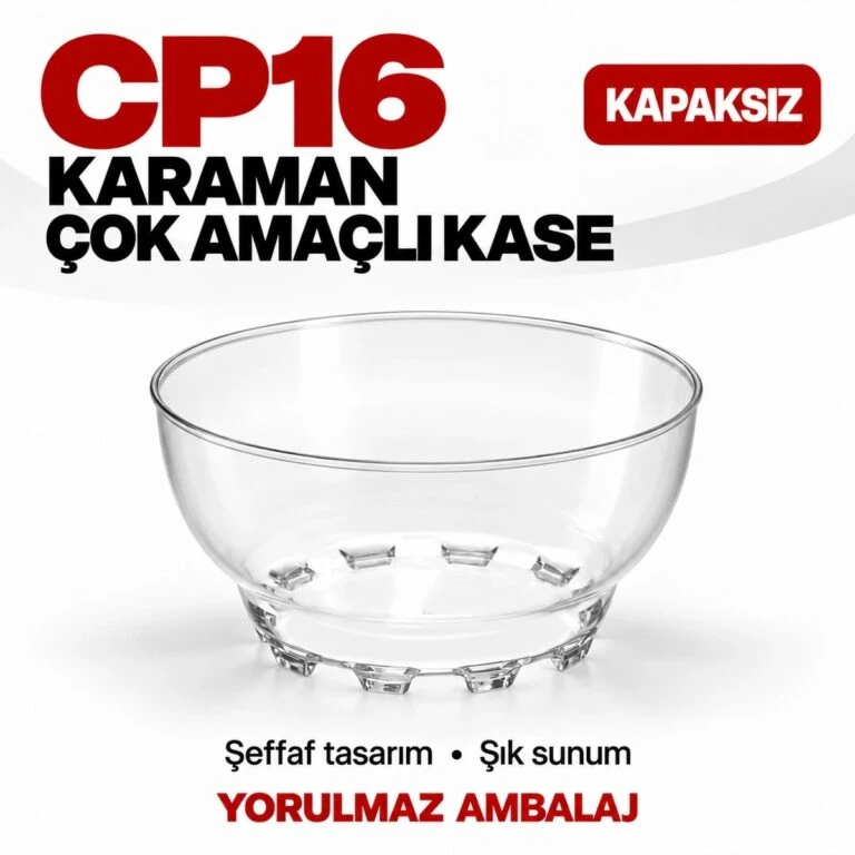 Kristal CP16 karaman kapaksız çok amaçlı kase