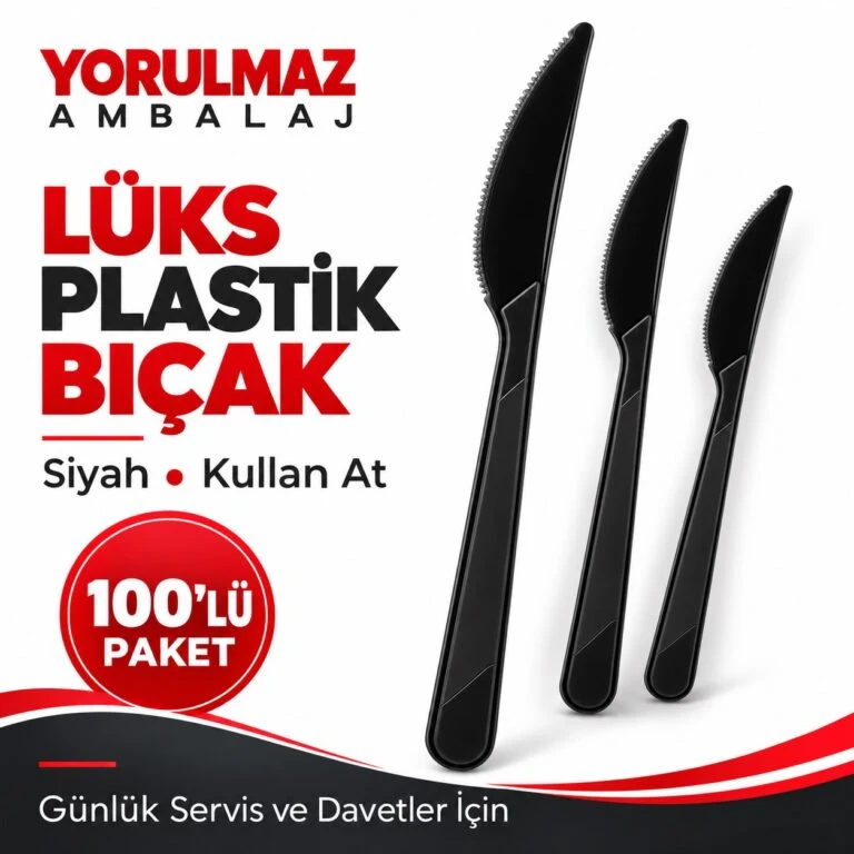 Lüks plastik bıçak siyah