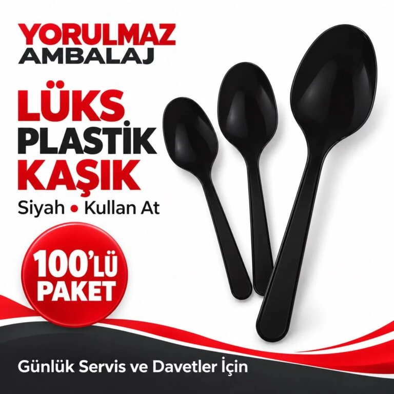 Lüks plastik siyah kaşık