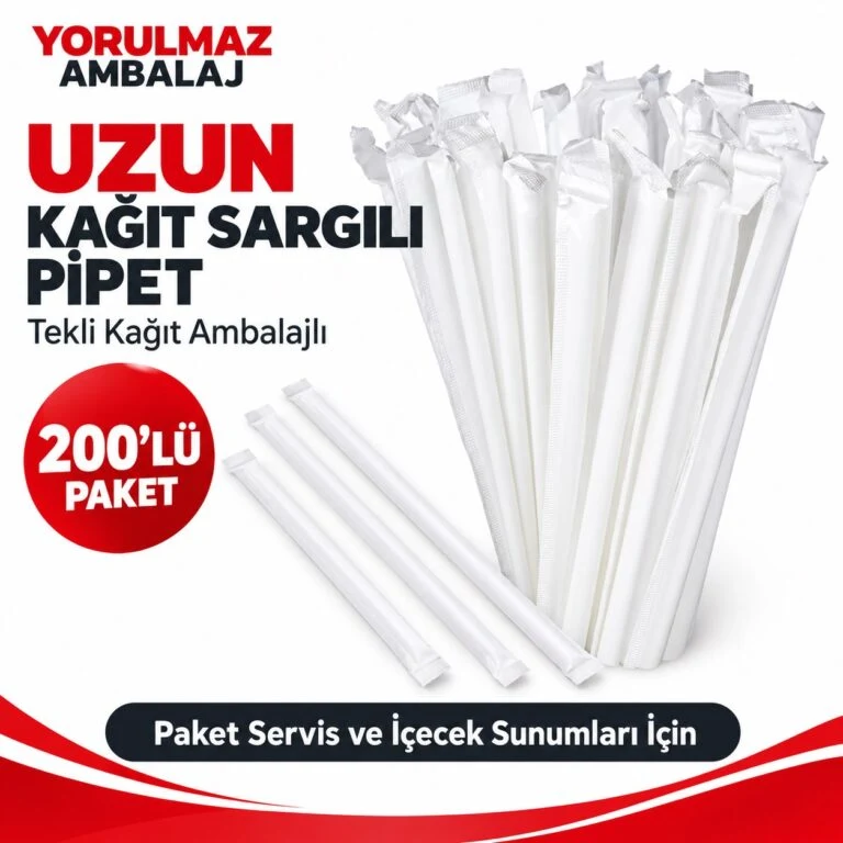 Kağıt sargılı pipet uzun | tek tek ambalajlı pipet