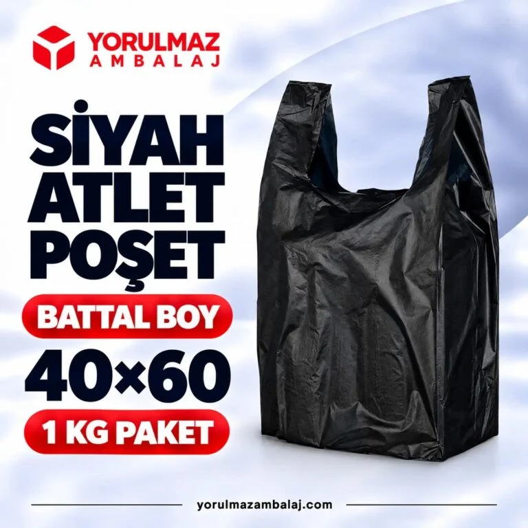 Siyah atlet poşet battal boy market manav kargo poşeti