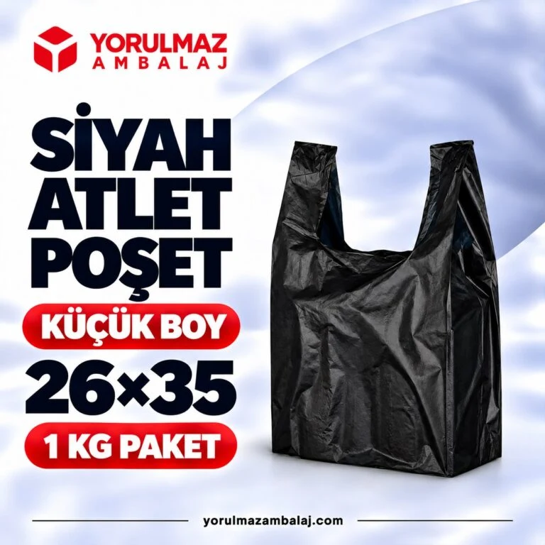 Siyah atlet poşet küçük boy market manav günlük kullanım poşeti