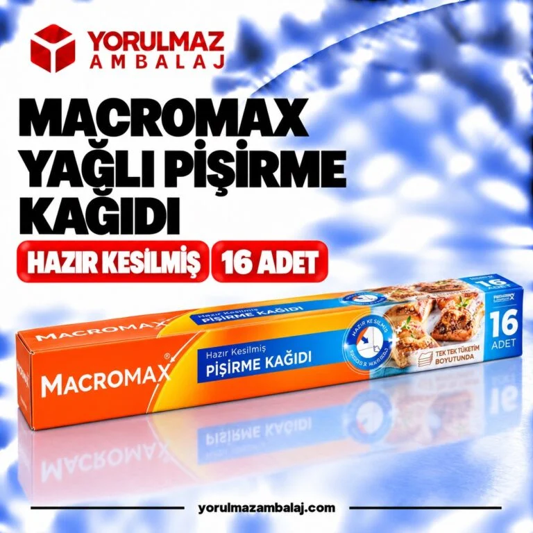MACROMAX hazır kesilmiş yağlı pişirme kağıdı | yapışmaz fırın kağıdı | gıda onaylı