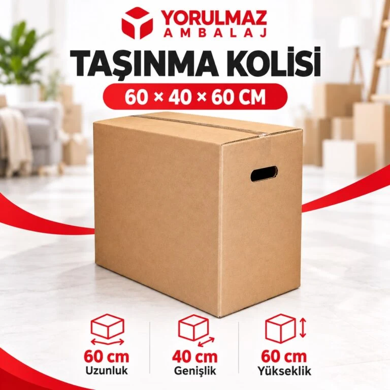 60x40x60 taşınma kolisi | Orta-Büyük boy dayanıklı karton koli