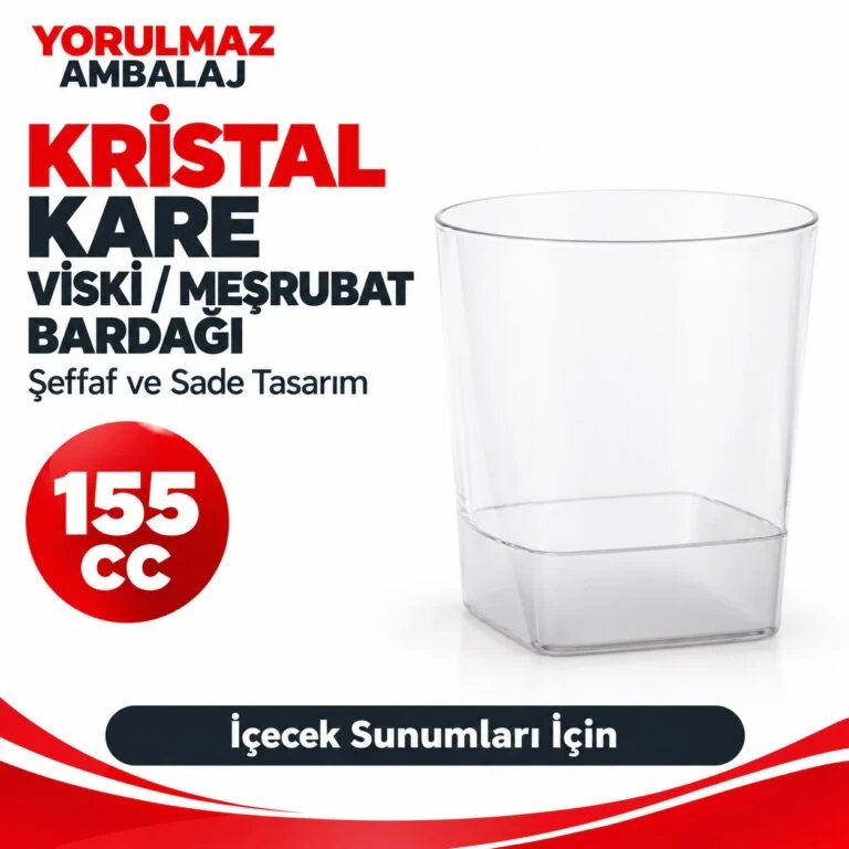 Kristal kare viski meşrubat bardağı | şeffaf kare bardak