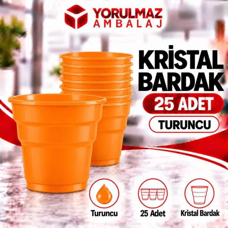 Turuncu kristal bardak | parti ve ikram için renkli bardak