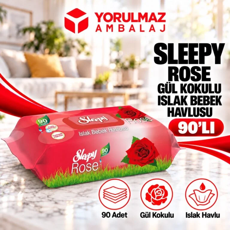 Sleepy gül kokulu ıslak havlu | ferahlatıcı ve nazik temizlik