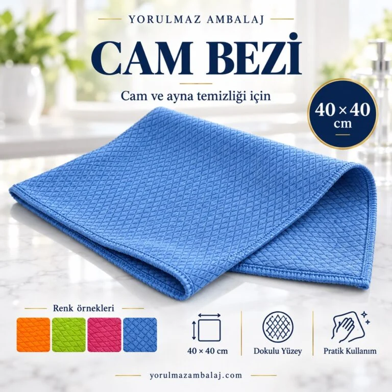 40x40 baklava desenli cam bezi | iz bırakmayan mikrofiber temizlik bezi