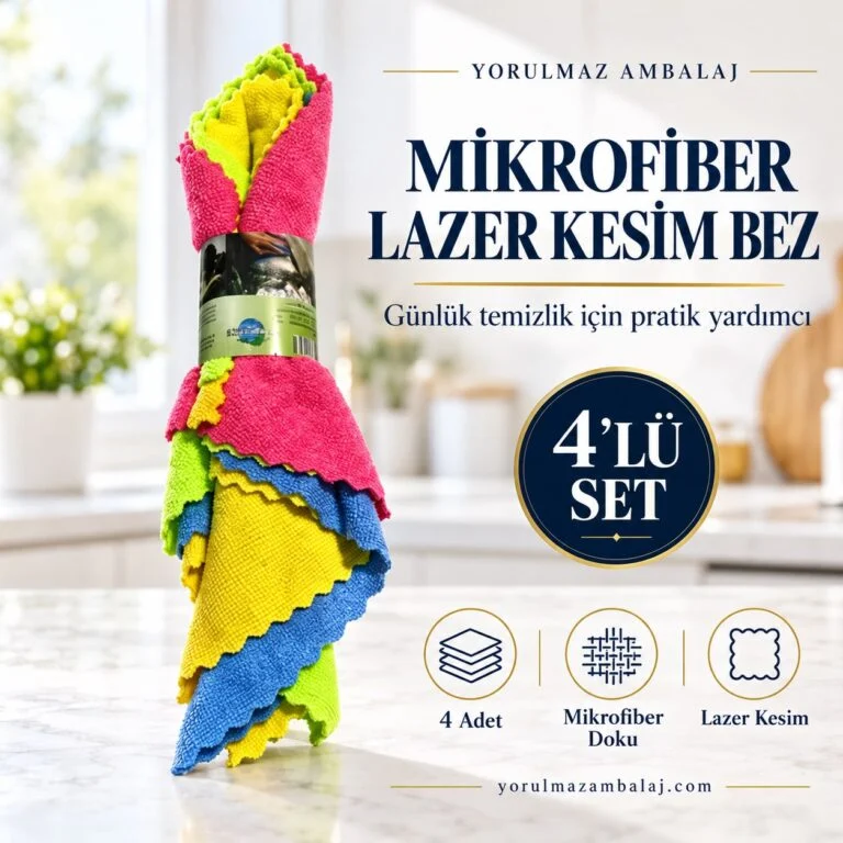 Mikrofiber lazer kesim bez | çok amaçlı, iz bırakmayan temizlik bezi