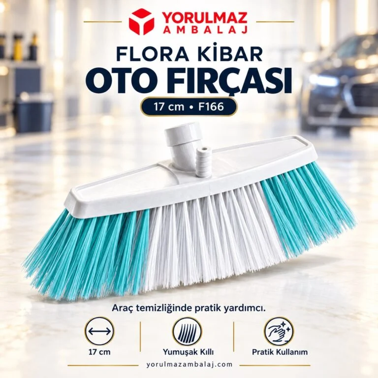 Flora kibar oto fırçası | yumuşak kıllı, çizmeyen profesyonel temizlik