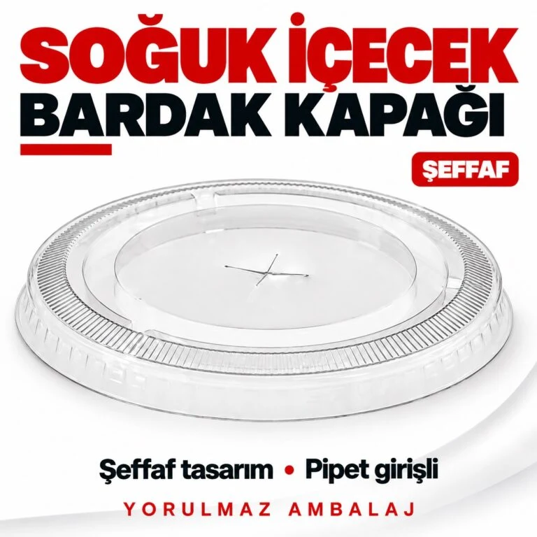 Pet bardak kapağı delikli şeffaf soğuk içecek kapağı