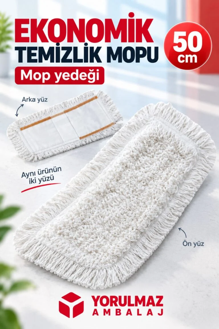 Nemli mop eko endüstriyel temizlik mopu tel ve plastik aparat uyumlu dayanıklı zemin bezi