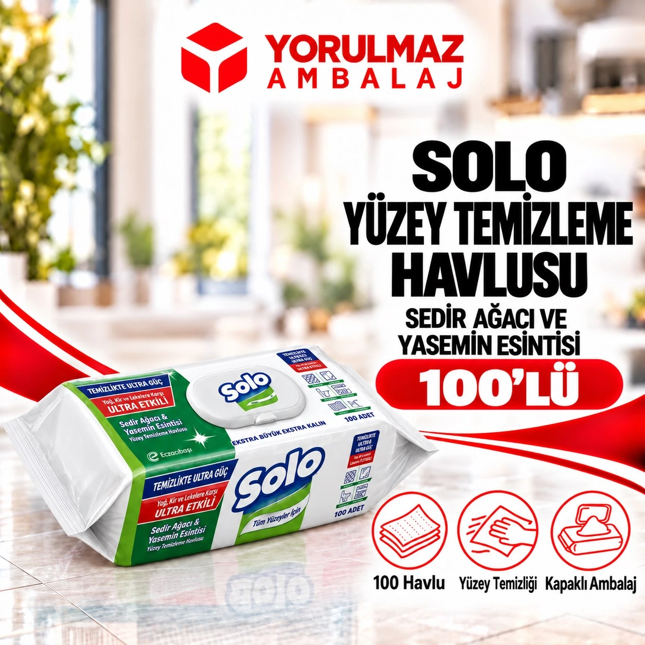 Solo sedir ağacı ve yasemin esintisi yüzey temizleme havlusu 100'lü | ev ve i̇ş yeri temizliği Solo sedir ağacı ve yasemin esintisi yüzey temizleme havlusu | ev ve iş yeri temizliği