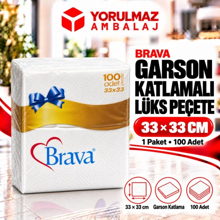33x33 garson katlamalı lüks peçete | restoran, kafe ve mağaza masa peçetesi